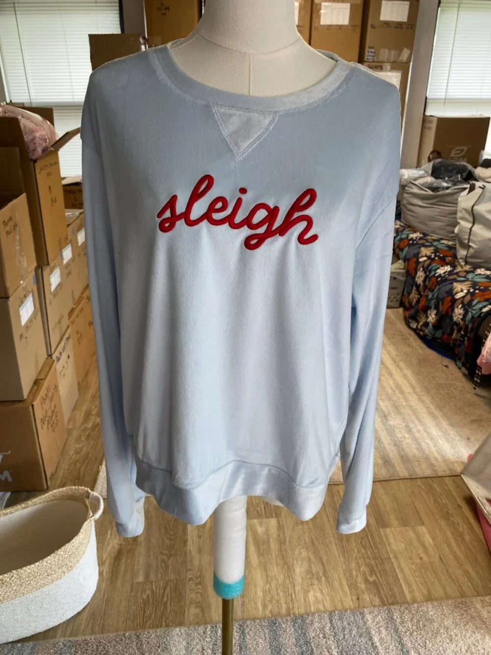 NEW Honeydew Simply Cozy Sleigh Pajama Set Frosty Blue Medium